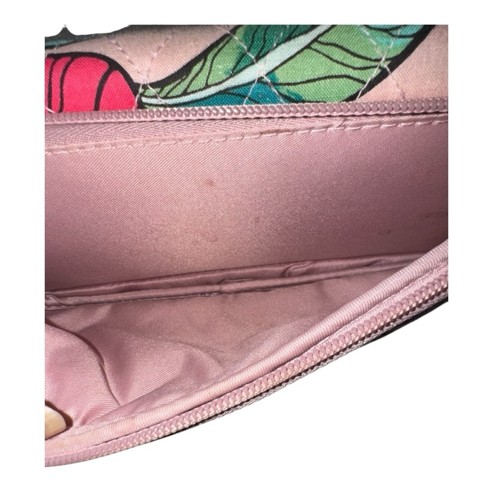Vera Bradley Wristlet Wallet - Removable Strap + Zip-Around | Pink Floral - Picture 3 of 8